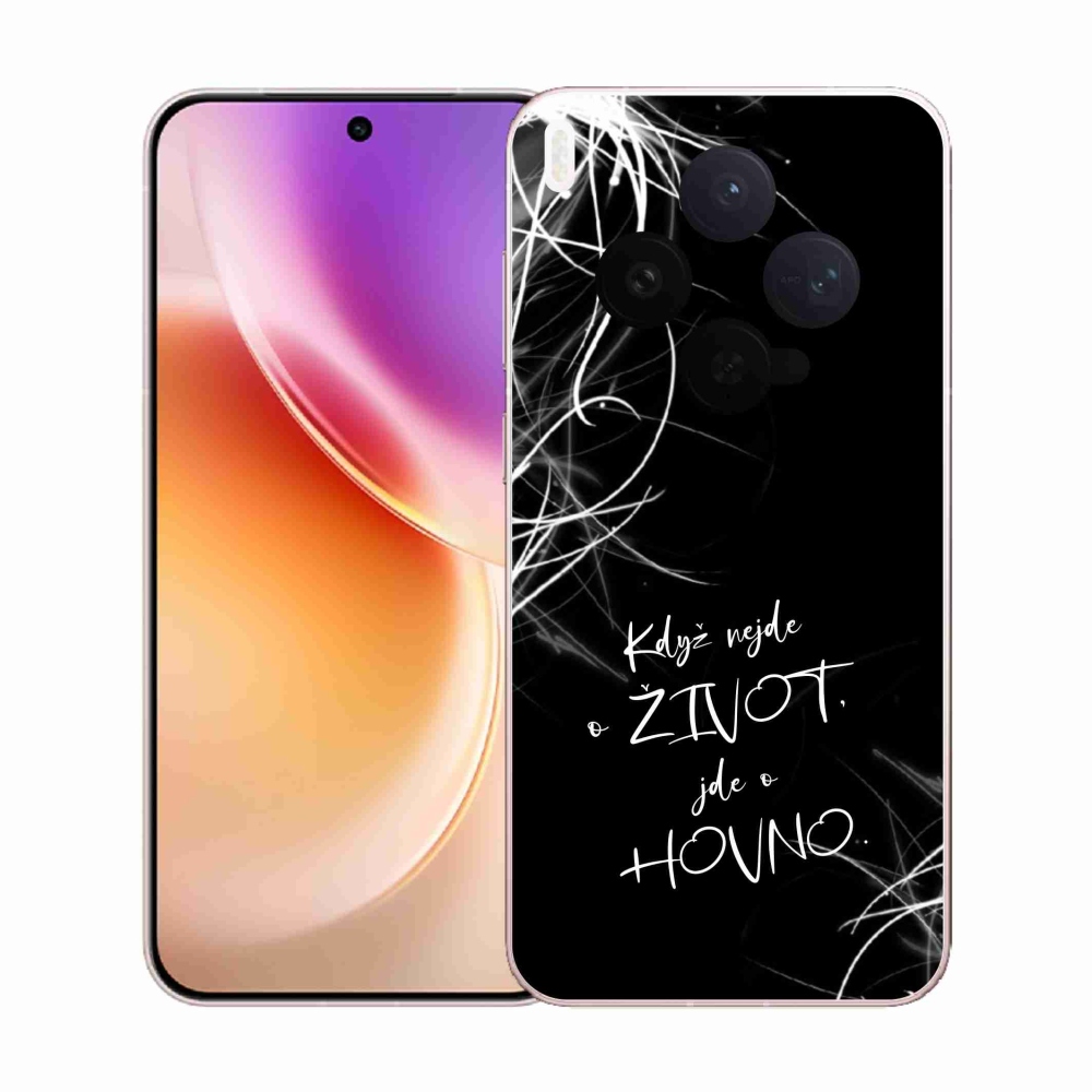 Gelový kryt mmCase na Vivo X300 - vtipný text 16 černé pozadí