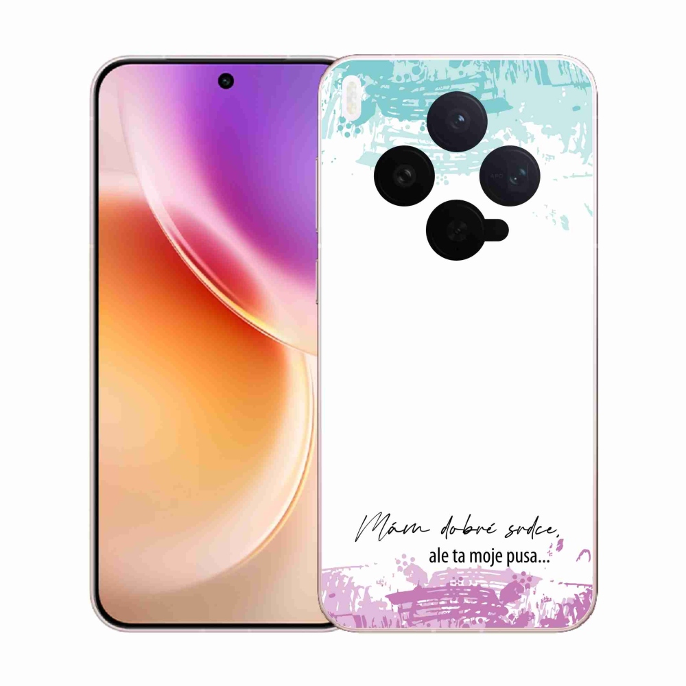 Gelový kryt mmCase na Vivo X300 - vtipný text 3 bílé pozadí