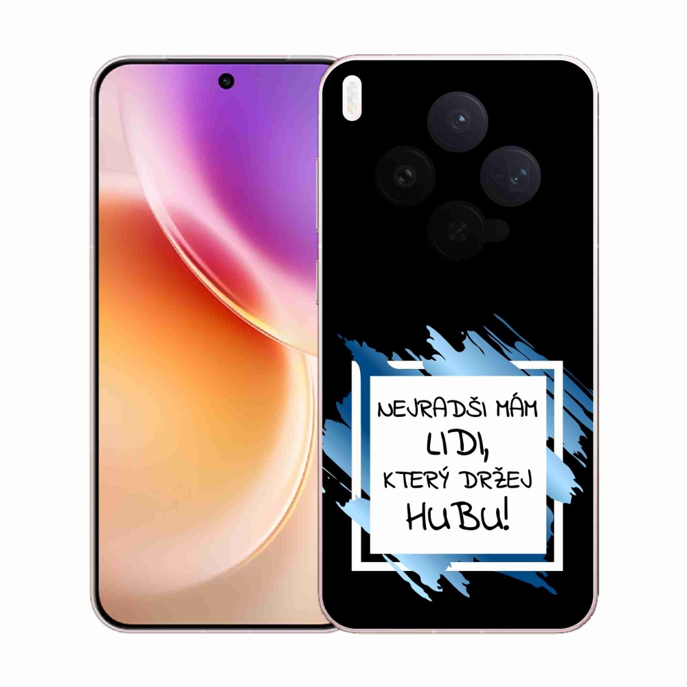 Gelový kryt mmCase na Vivo X300 - vtipný text 7 bíločerné pozadí