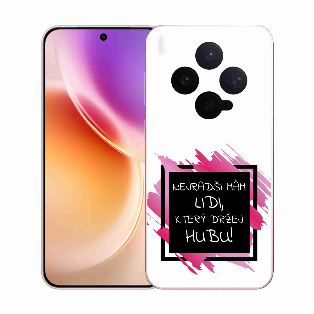 Gelový kryt mmCase na Vivo X300 - vtipný text 7 černobílé pozadí