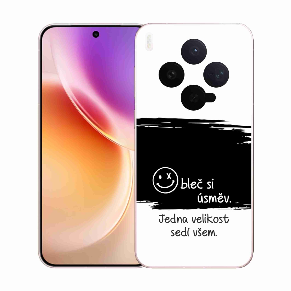 Gelový kryt mmCase na Vivo X300 - vtipný text 8 černobílé pozadí