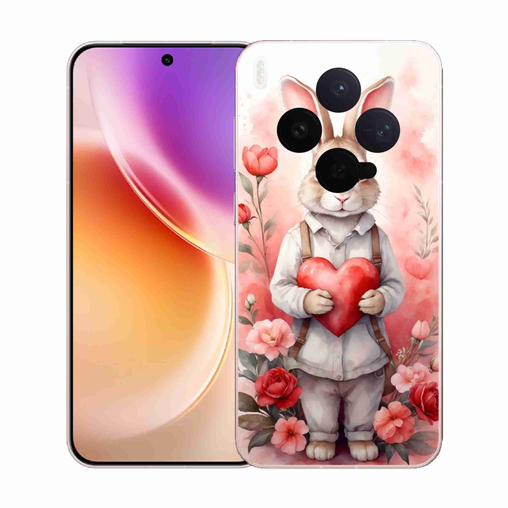 Gelový kryt mmCase na Vivo X300 - zajíc se srdíčkem