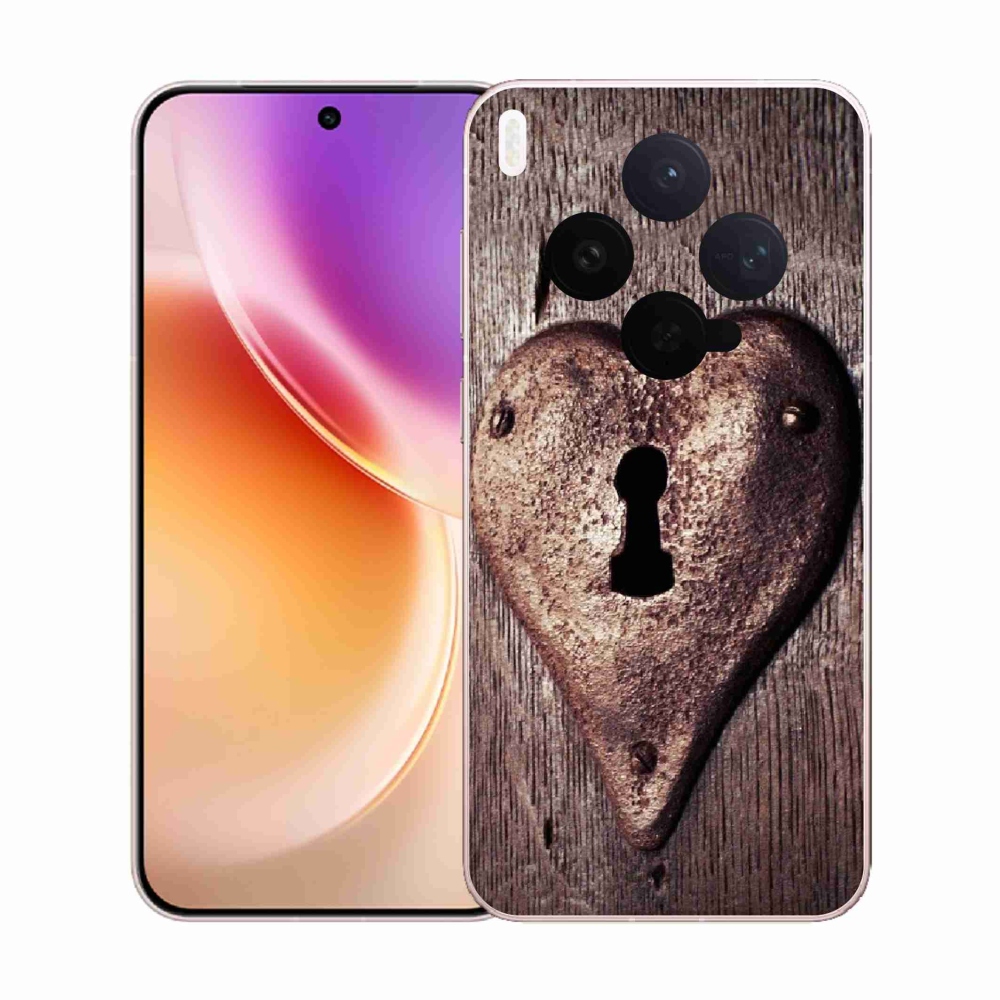 Gelový kryt mmCase na Vivo X300 - zámek ve tvaru srdce