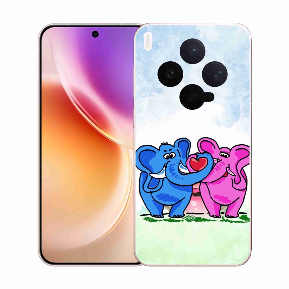 Gelový kryt mmCase na Vivo X300 - zamilovaní sloni