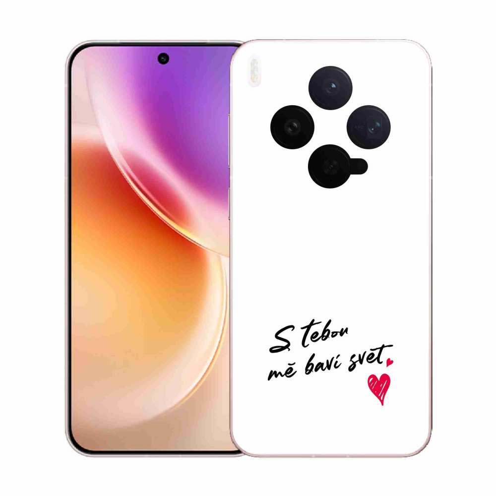 Gelový kryt mmCase na Vivo X300 - zamilovaný text 1 bílé pozadí