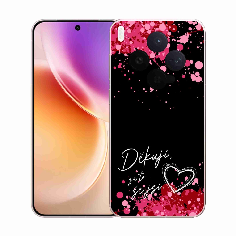 Gelový kryt mmCase na Vivo X300 - zamilovaný text 2 černé pozadí