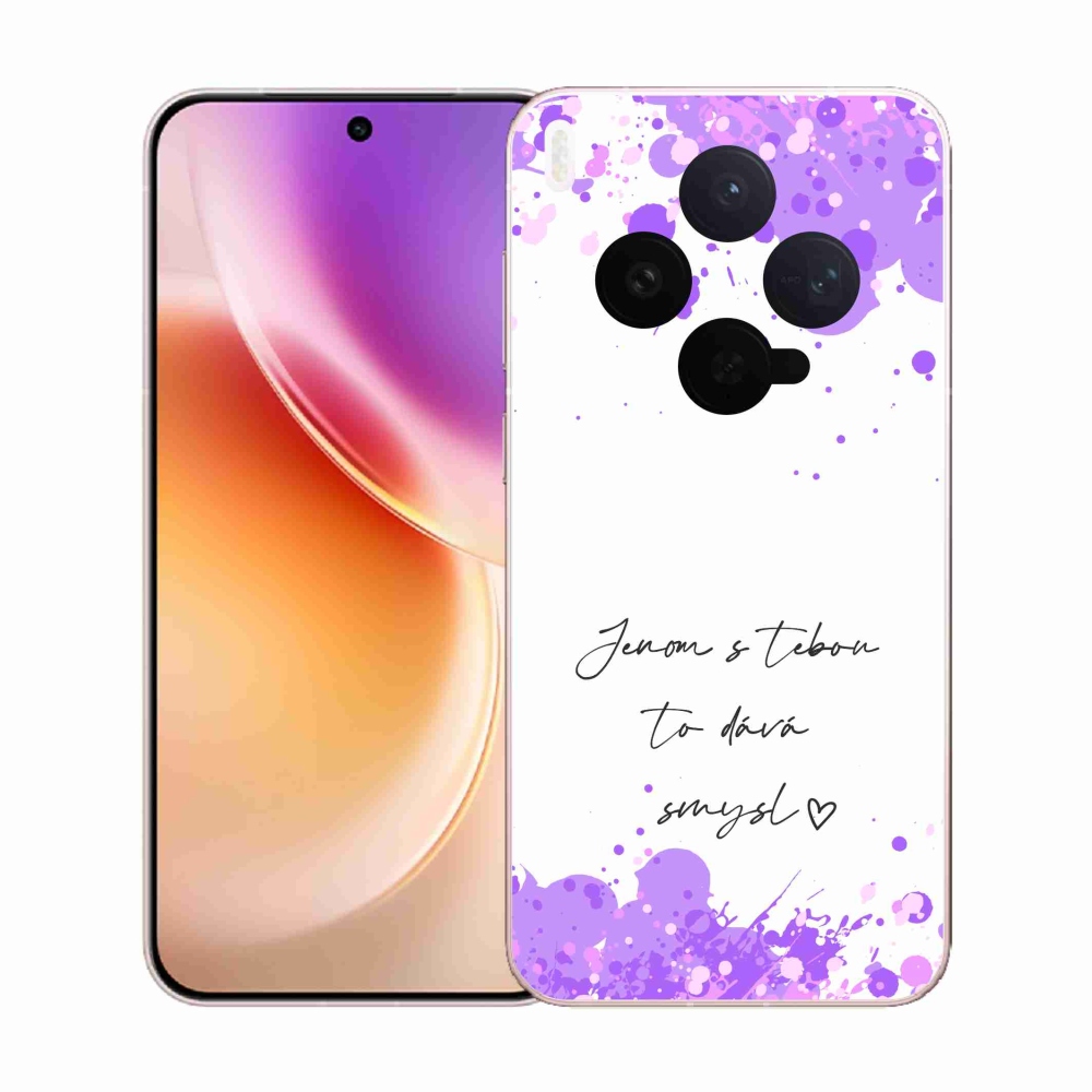 Gelový kryt mmCase na Vivo X300 - zamilovaný text bílé pozadí