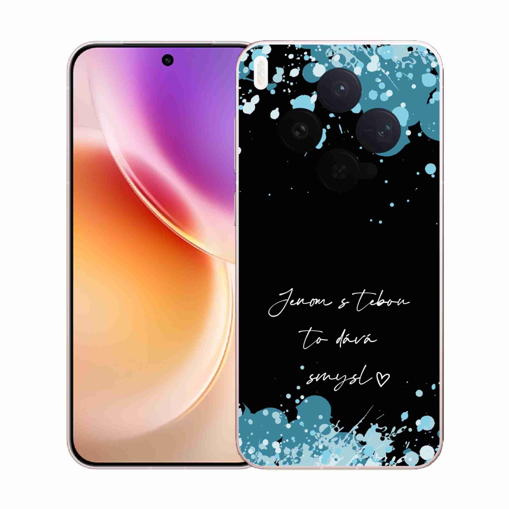 Gelový kryt mmCase na Vivo X300 - zamilovaný text černé pozadí