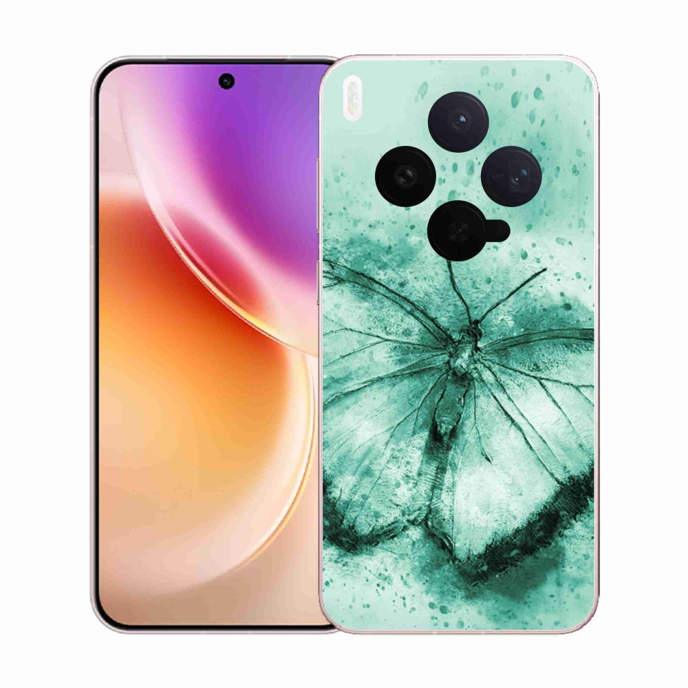 Gelový kryt mmCase na Vivo X300 - zelený motýl