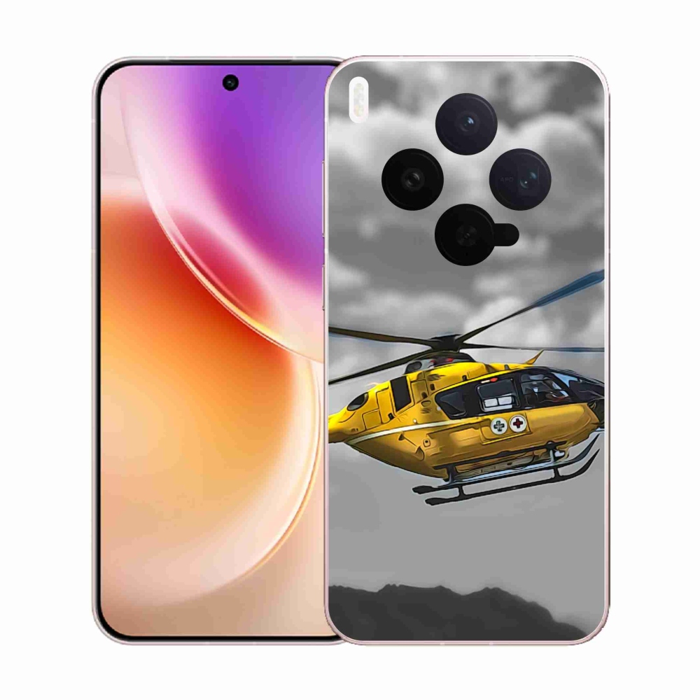 Gelový kryt mmCase na Vivo X300 - žlutá helikoptéra