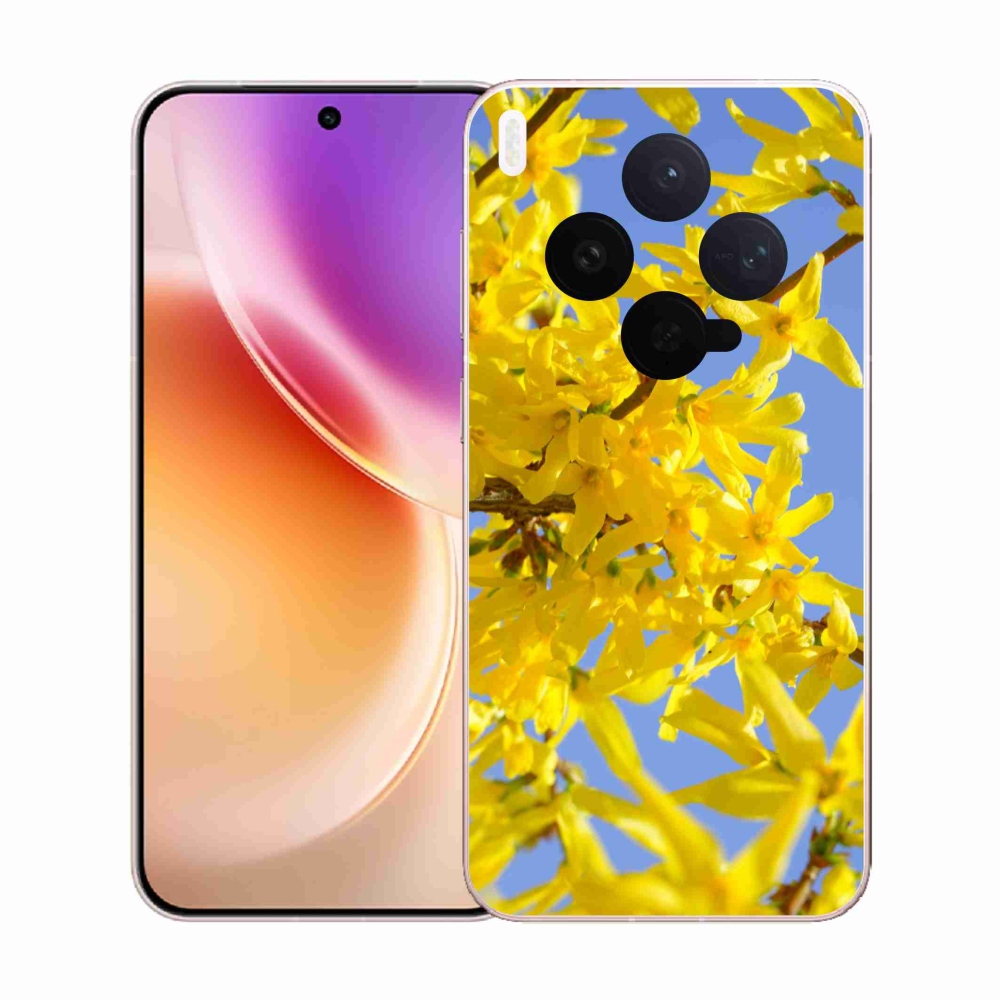 Gelový kryt mmCase na Vivo X300 - žluté květy