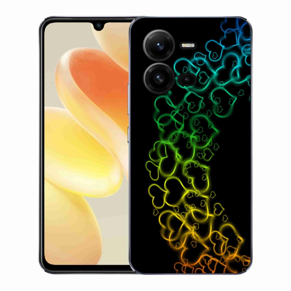 Gelový kryt mmCase na Vivo X80 Lite - barevná srdíčka
