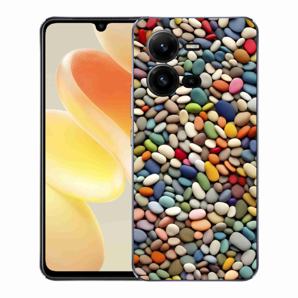 Gelový kryt mmCase na Vivo X80 Lite - barevné kamínky 2