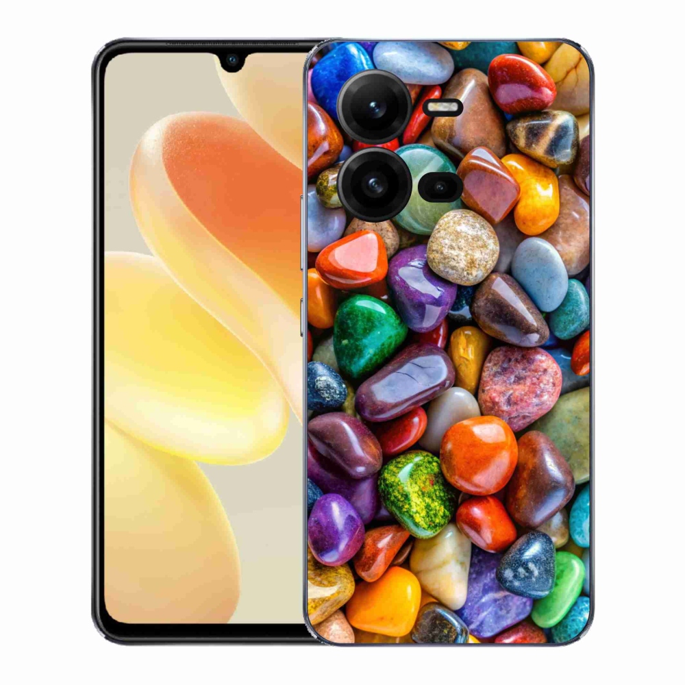 Gelový kryt mmCase na Vivo X80 Lite - barevné kamínky