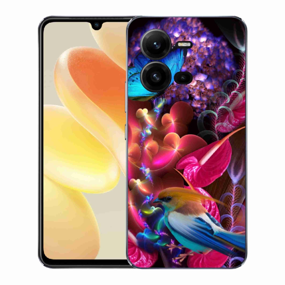 Gelový kryt mmCase na Vivo X80 Lite - barevné květiny