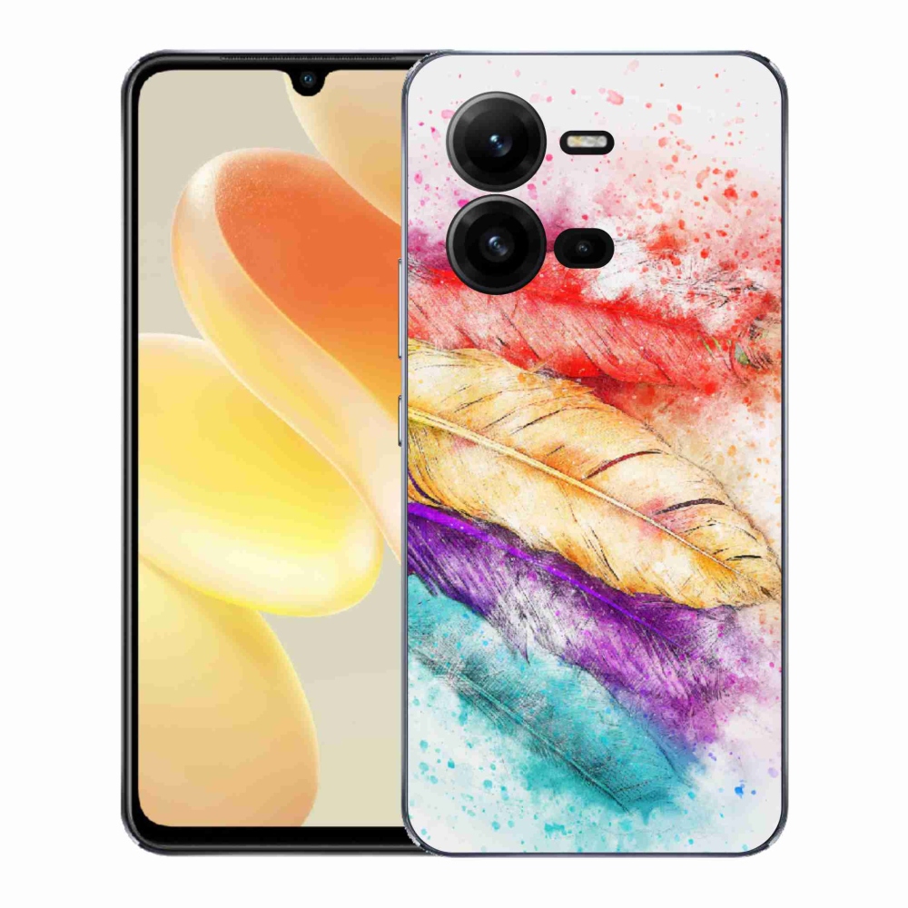 Gelový kryt mmCase na Vivo X80 Lite - barevné peří
