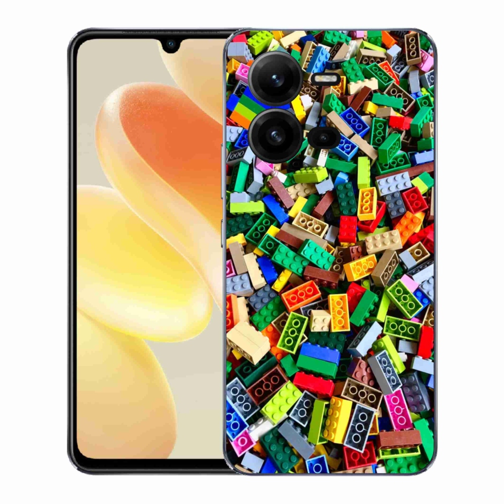 Gelový kryt mmCase na Vivo X80 Lite - barevné stavební kostky