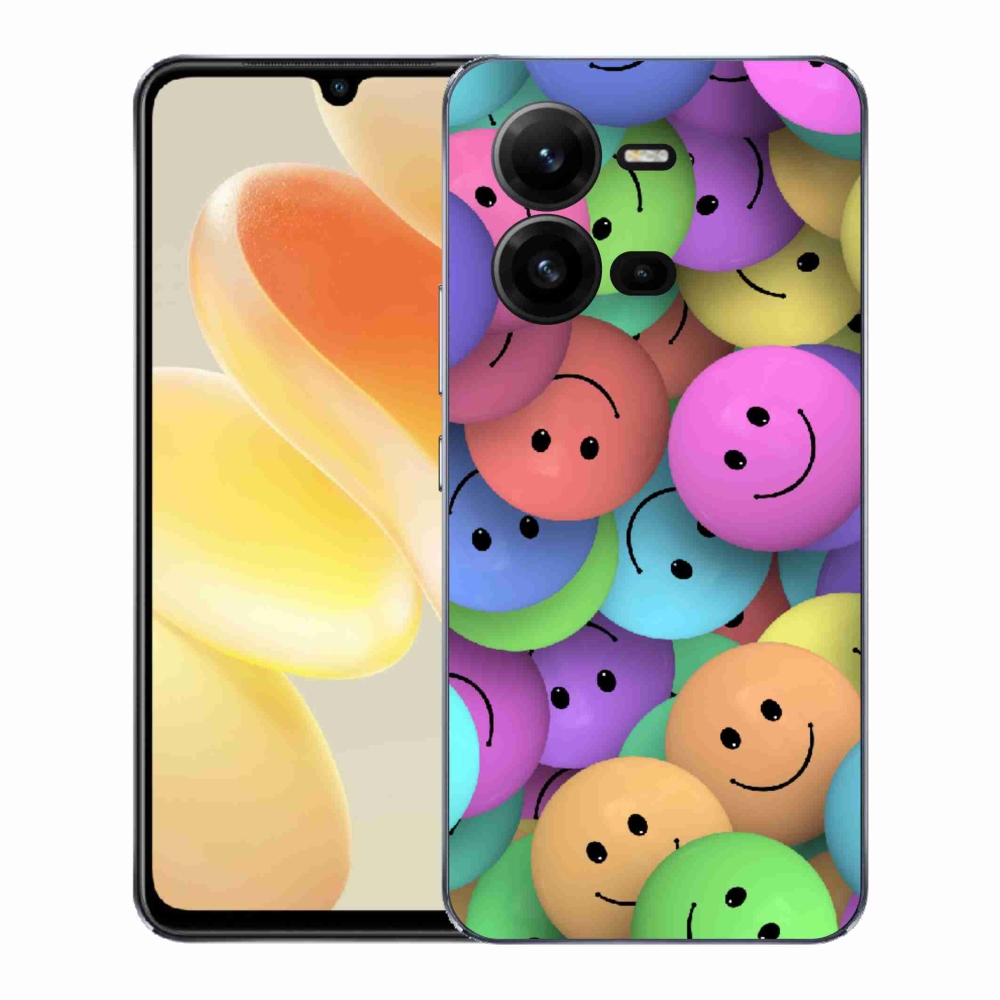 Gelový kryt mmCase na Vivo X80 Lite - barevní smajlíci
