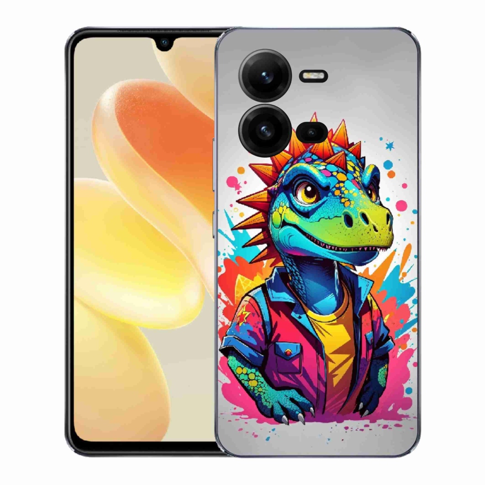 Gelový kryt mmCase na Vivo X80 Lite - barevný dinosaurus