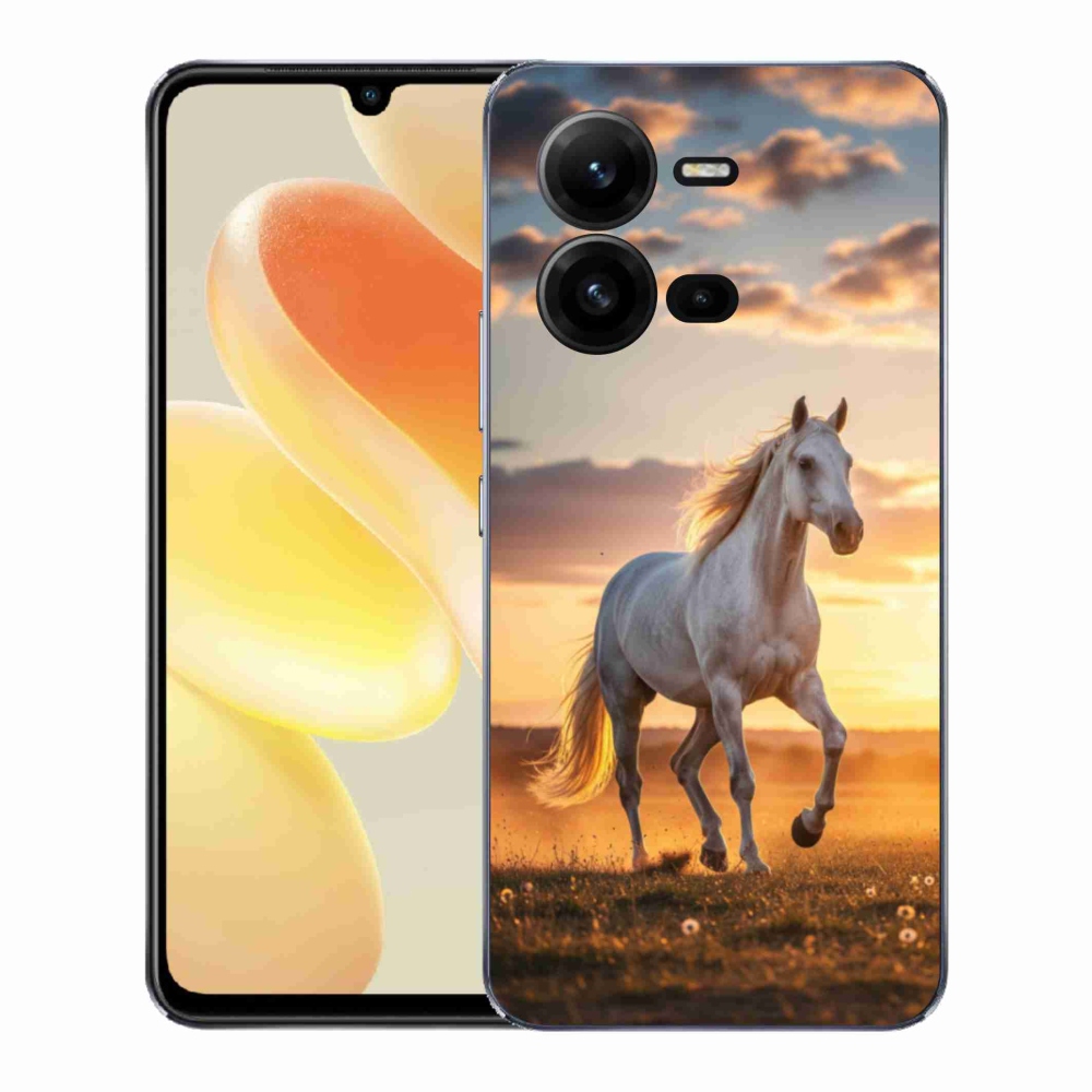 Gelový kryt mmCase na Vivo X80 Lite - běžící bílý kůň 2