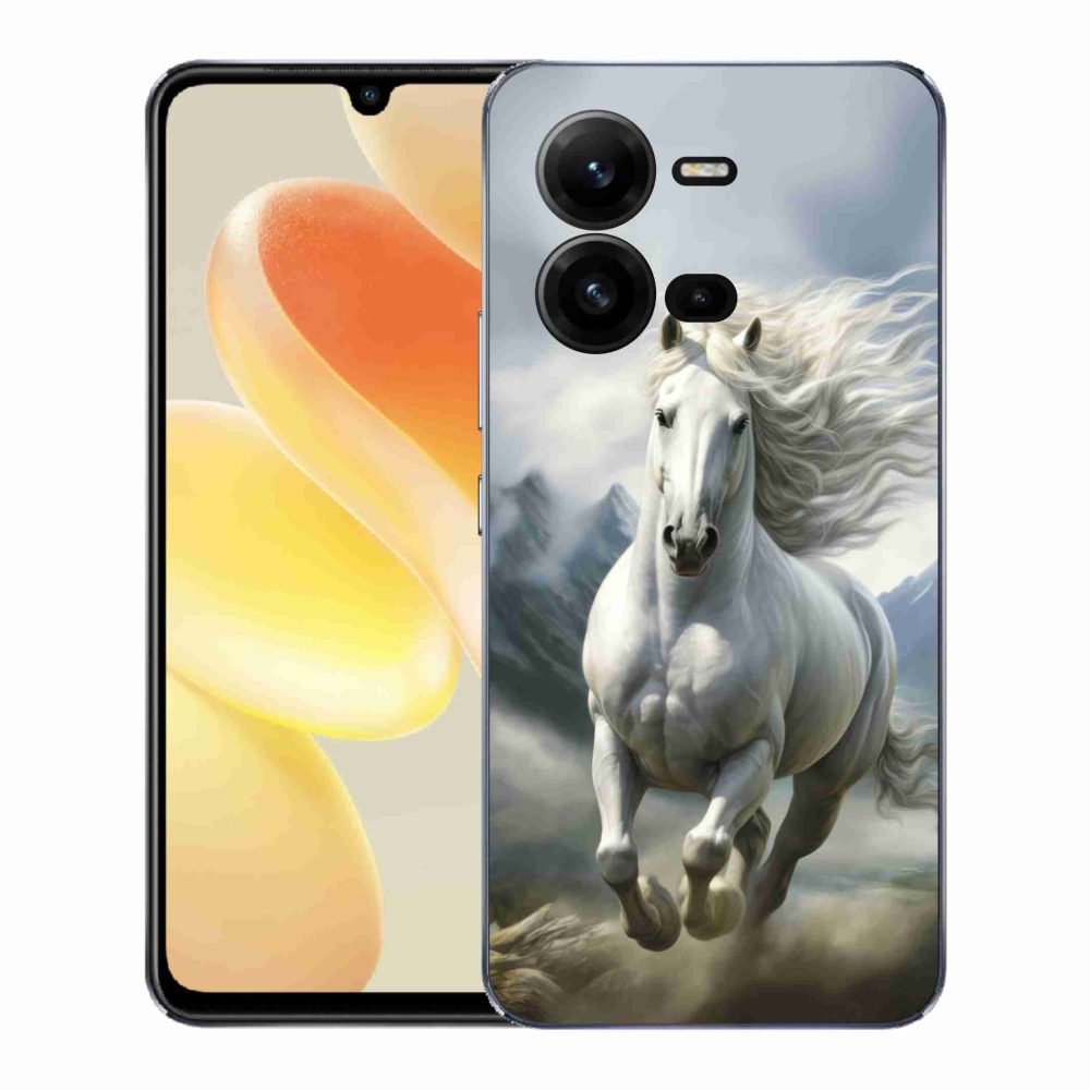Gelový kryt mmCase na Vivo X80 Lite - běžící bílý kůň 3