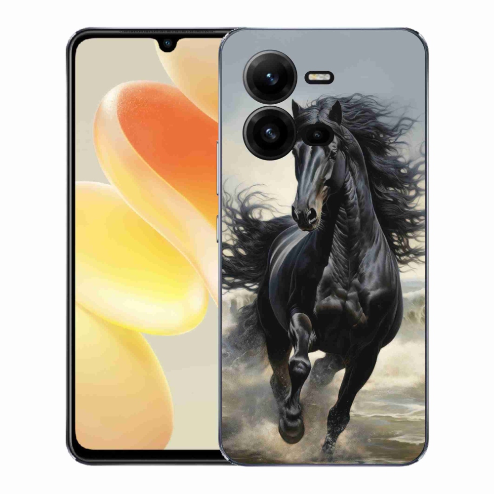 Gelový kryt mmCase na Vivo X80 Lite - běžící černý kůň