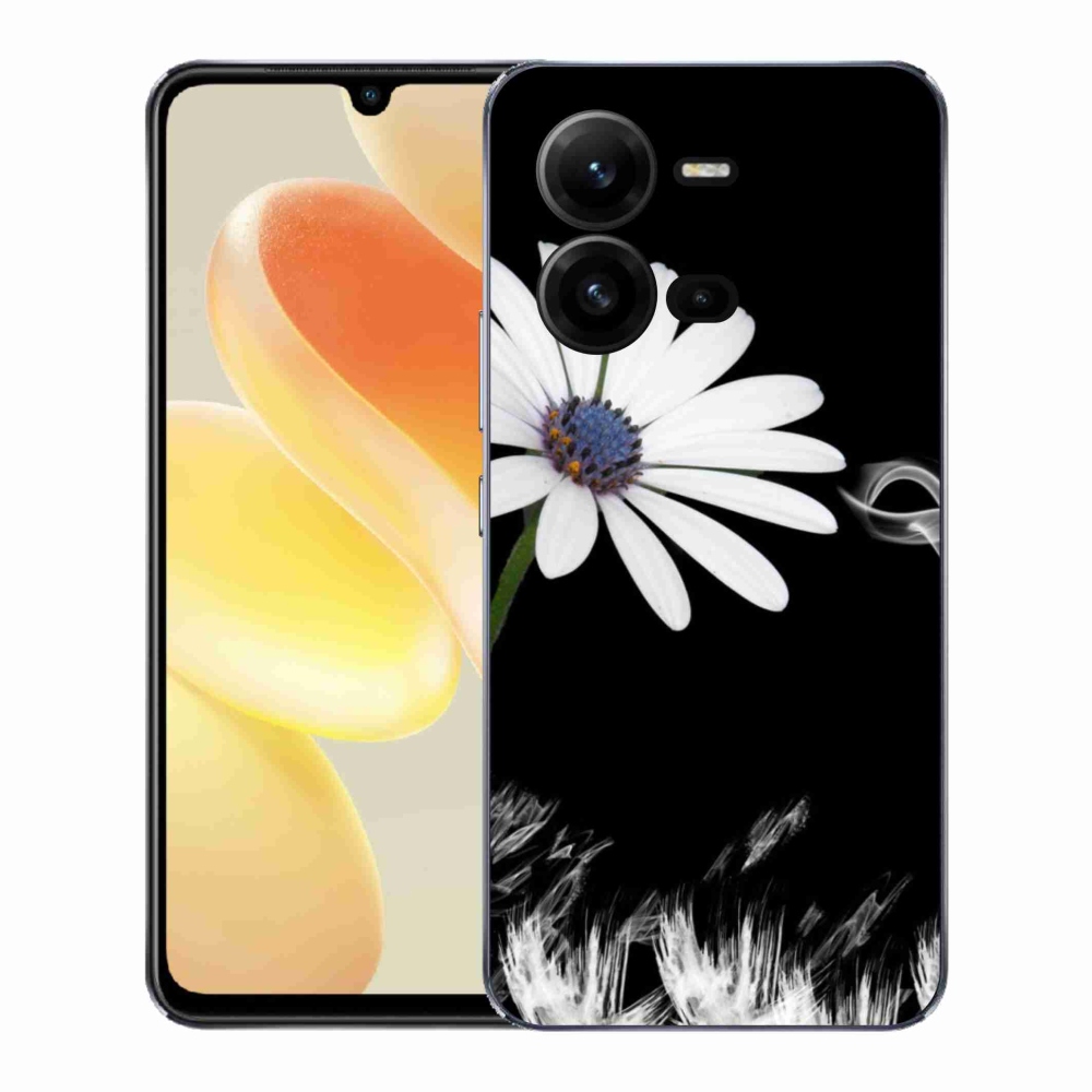 Gelový kryt mmCase na Vivo X80 Lite - bílá květina