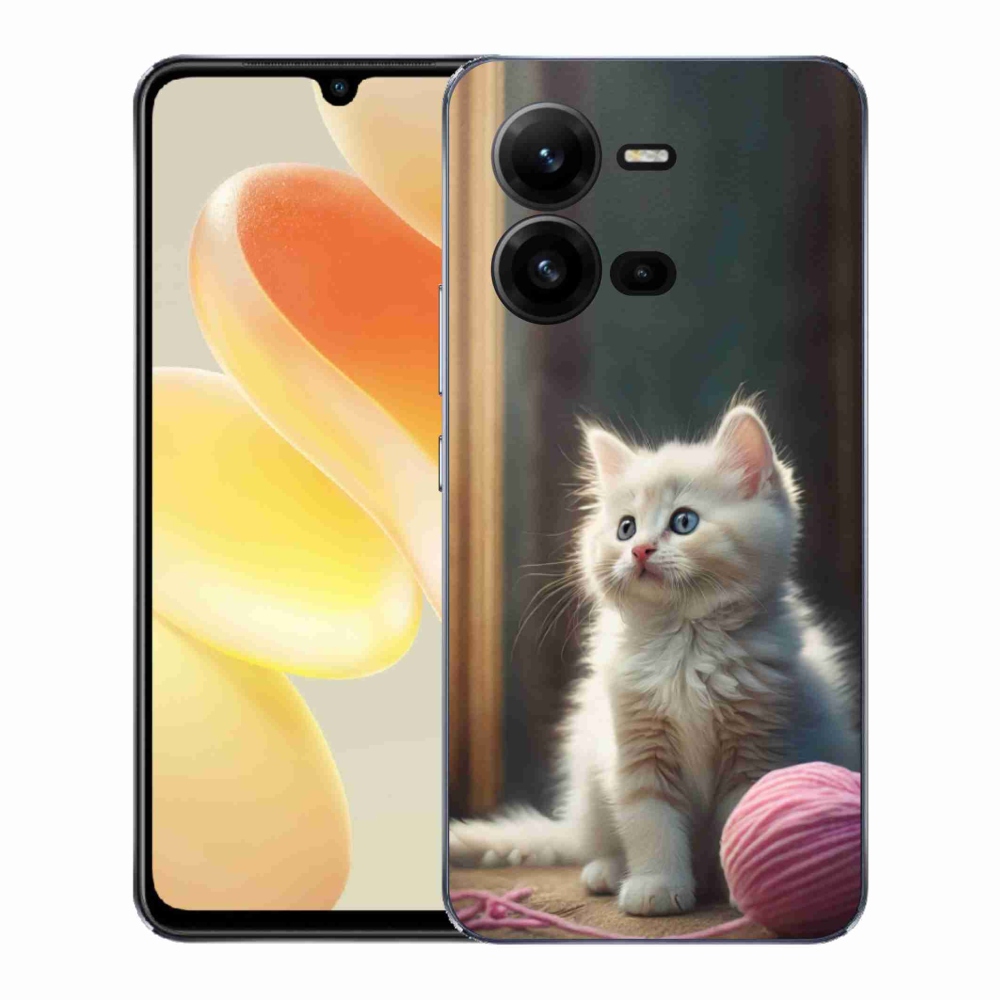 Gelový kryt mmCase na Vivo X80 Lite - bílé kotě 2