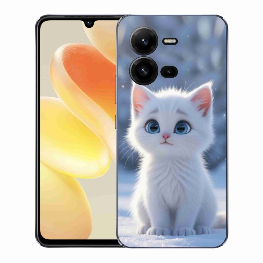 Gelový kryt mmCase na Vivo X80 Lite - bílé kotě 3