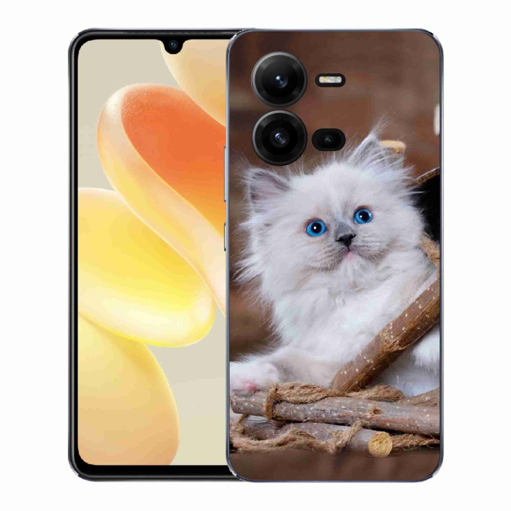Gelový kryt mmCase na Vivo X80 Lite - bílé kotě