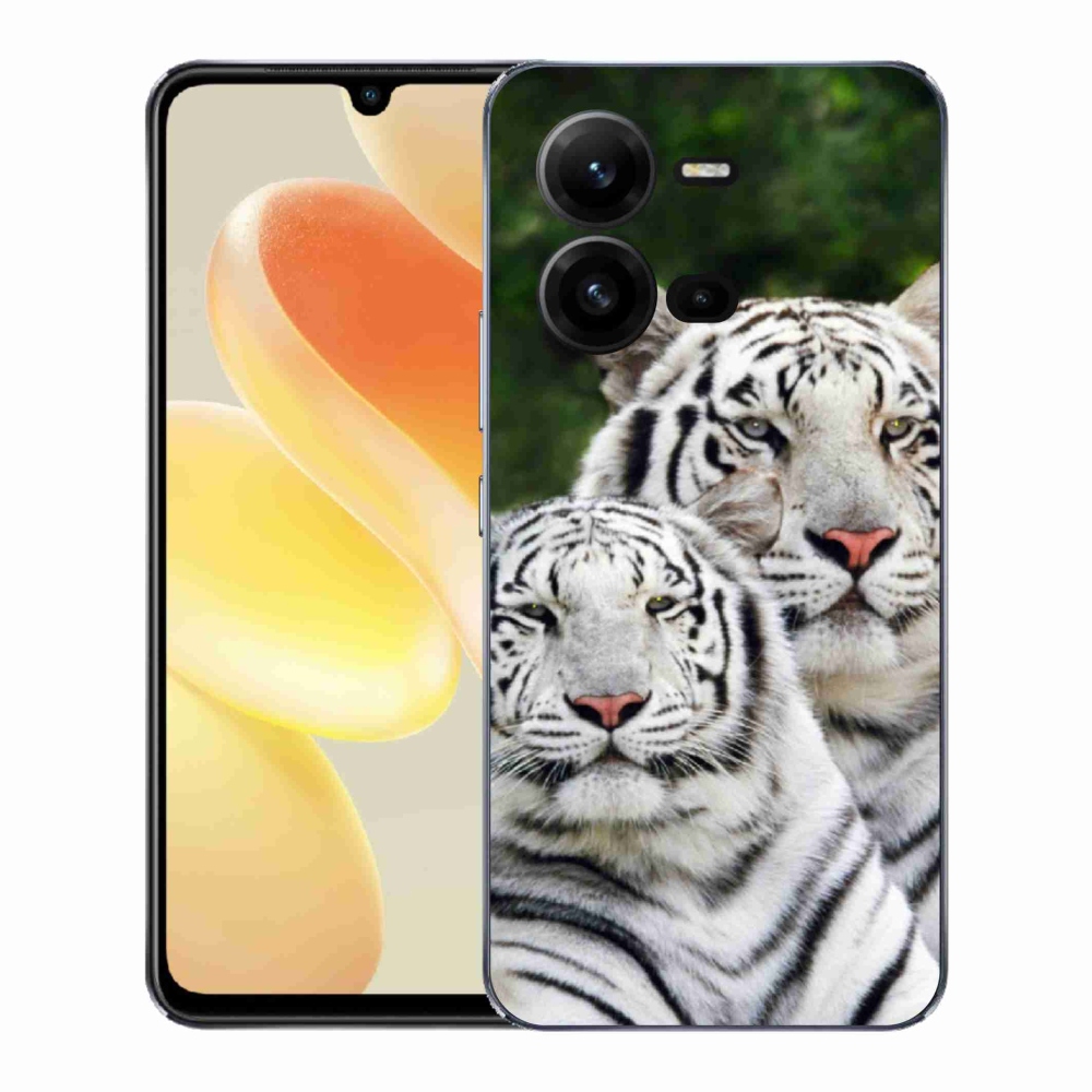 Gelový kryt mmCase na Vivo X80 Lite - bílí tygři