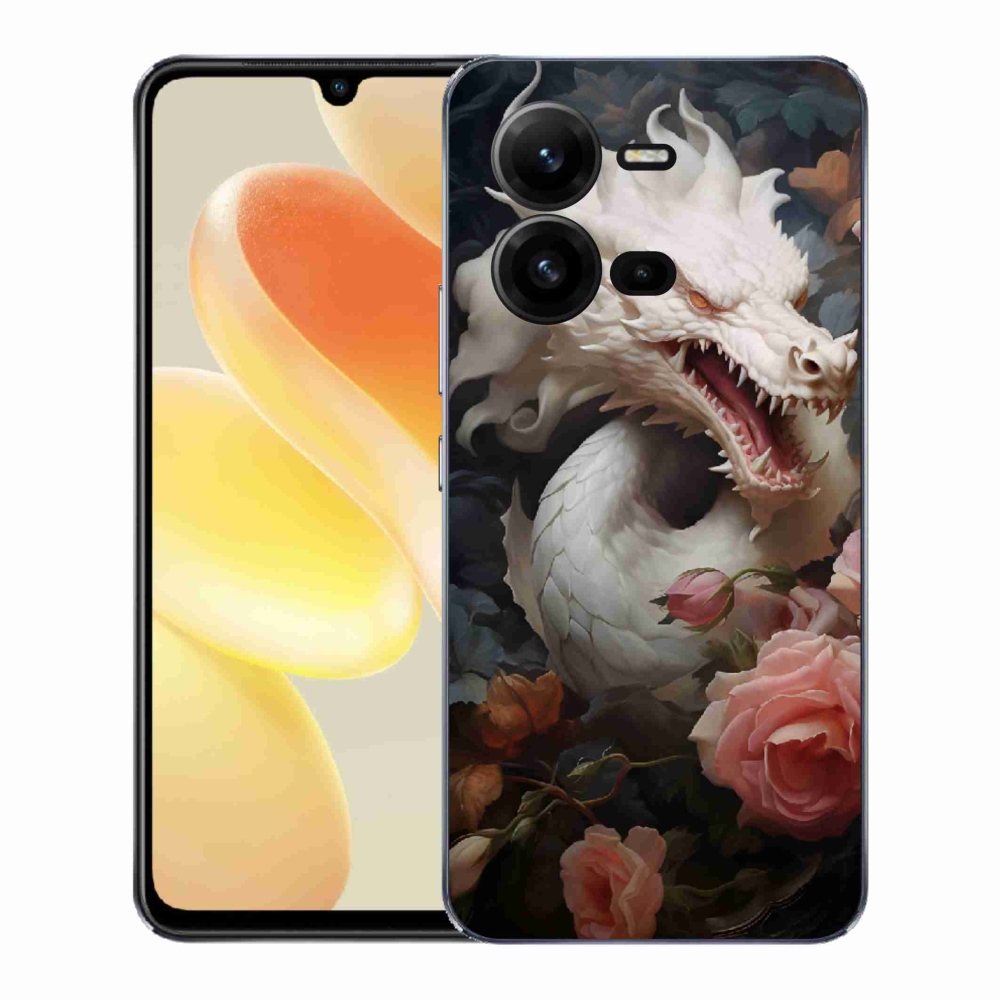 Gelový kryt mmCase na Vivo X80 Lite - bílý drak