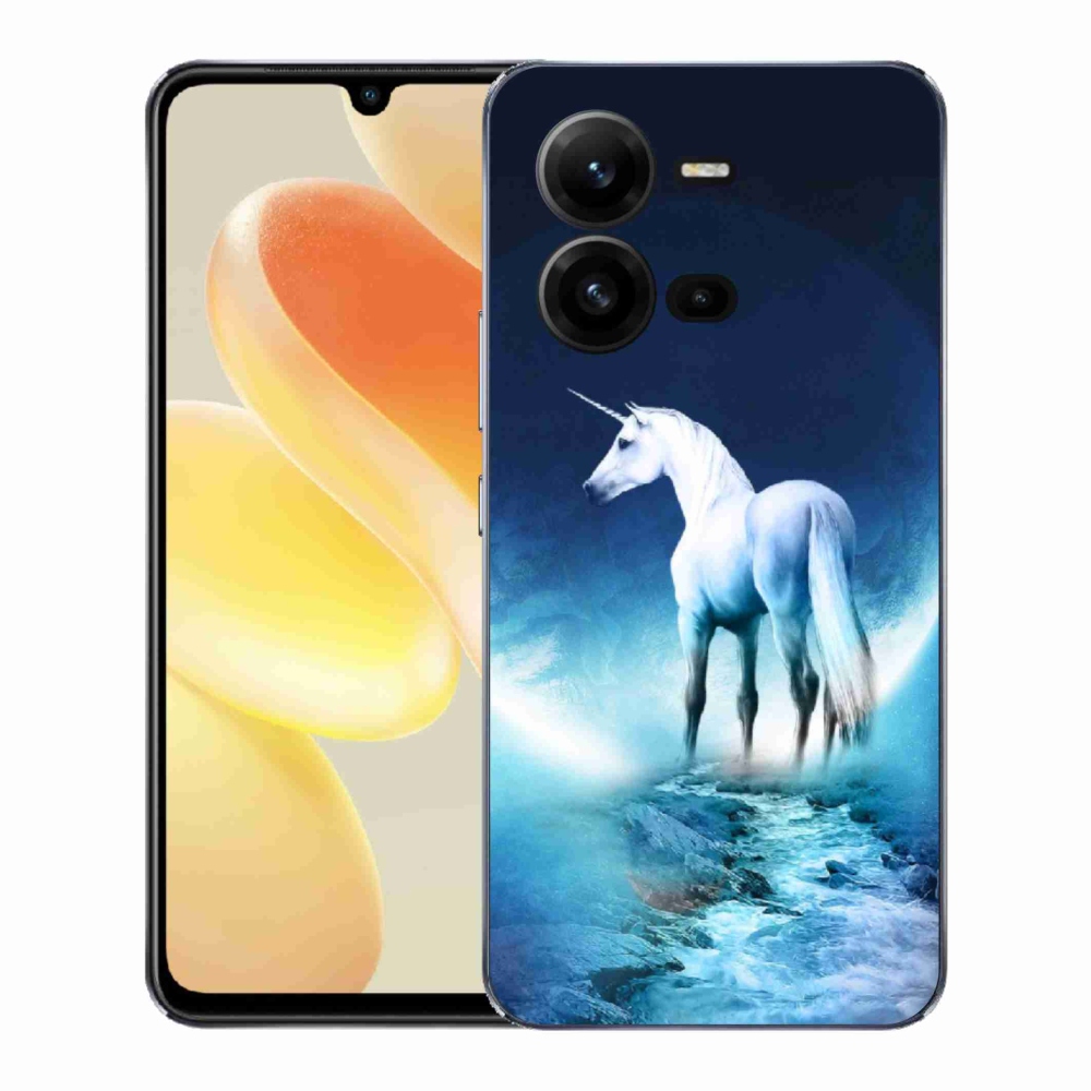 Gelový kryt mmCase na Vivo X80 Lite - bílý jednorožec