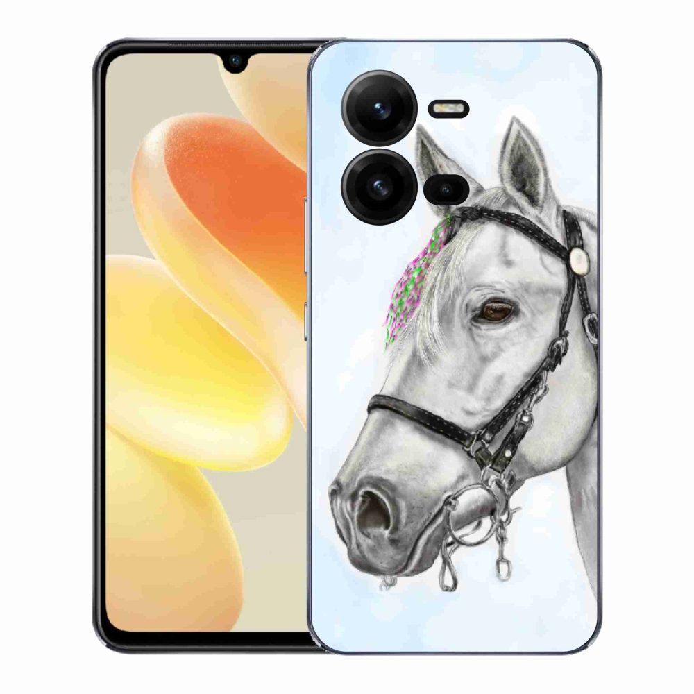 Gelový kryt mmCase na Vivo X80 Lite - bílý kůň 1