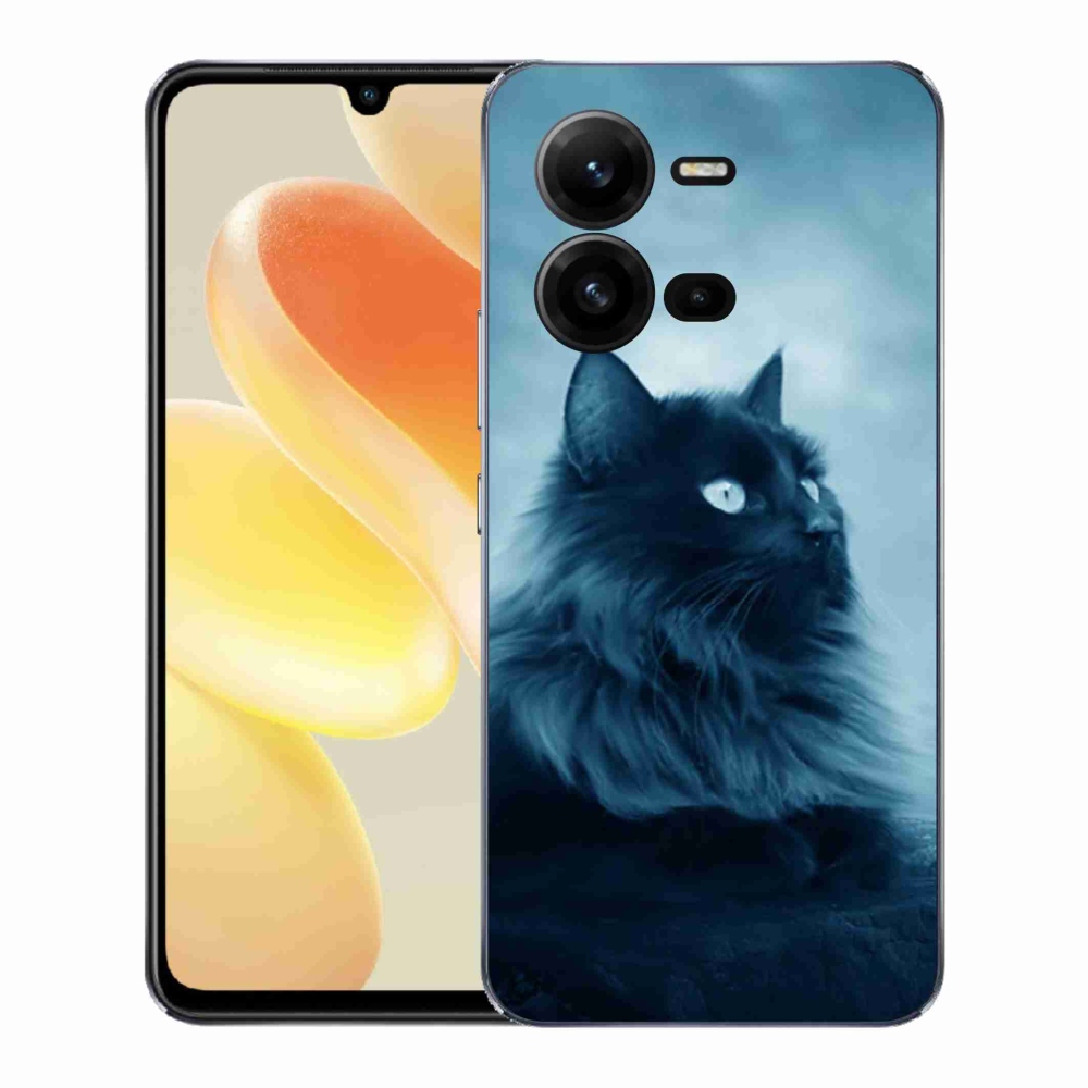 Gelový kryt mmCase na Vivo X80 Lite - černá kočka 1