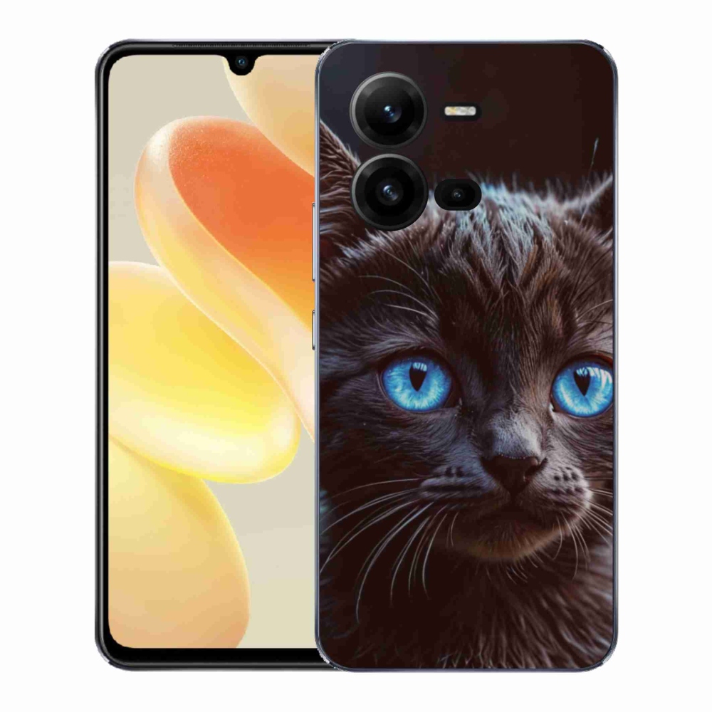 Gelový kryt mmCase na Vivo X80 Lite - černé kotě 2