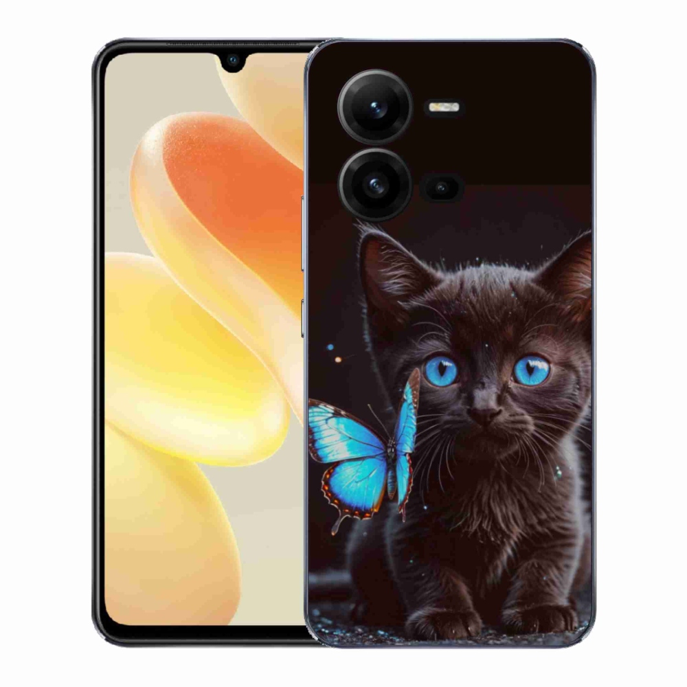 Gelový kryt mmCase na Vivo X80 Lite - černé kotě 3