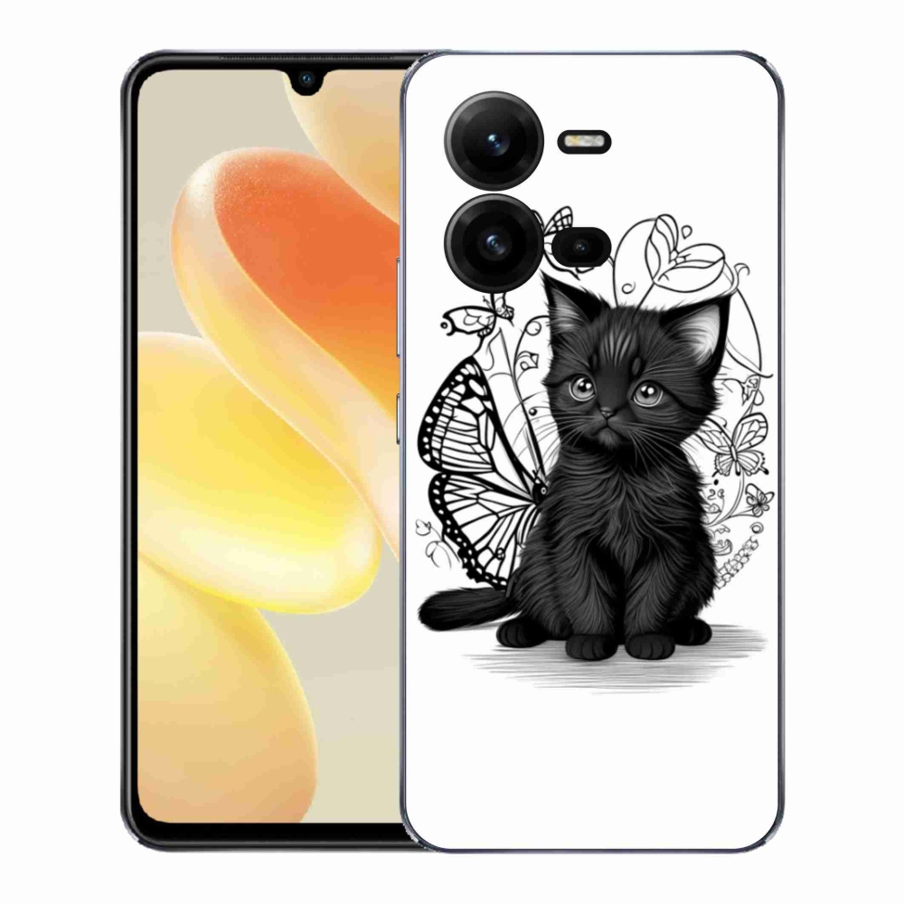 Gelový kryt mmCase na Vivo X80 Lite - černé kotě