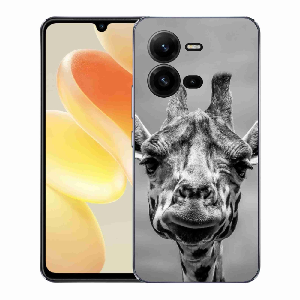 Gelový kryt mmCase na Vivo X80 Lite - černobílá žirafa