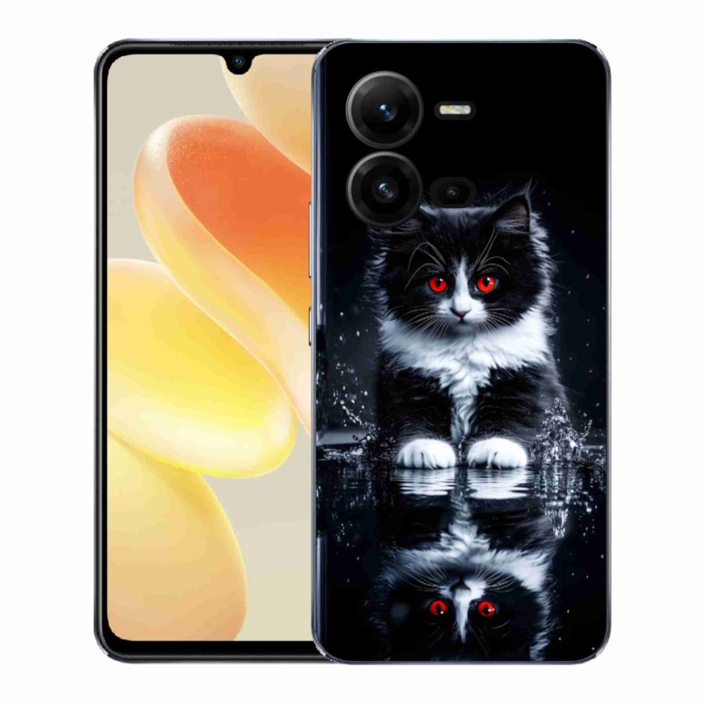 Gelový kryt mmCase na Vivo X80 Lite - černobílé kotě