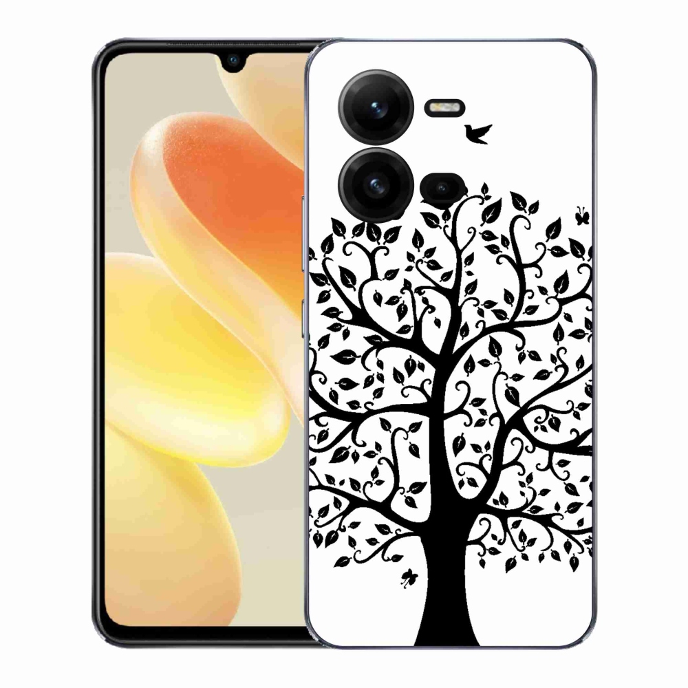 Gelový kryt mmCase na Vivo X80 Lite - černobílý strom