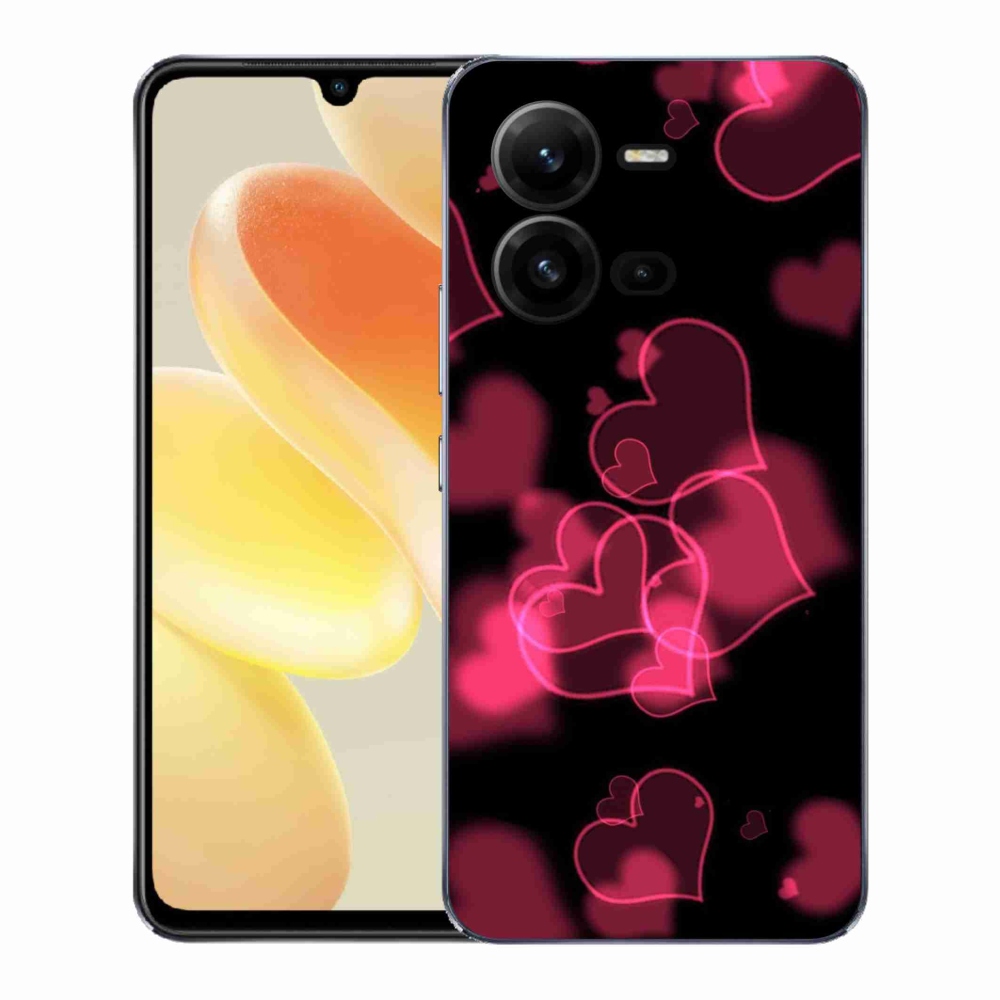 Gelový kryt mmCase na Vivo X80 Lite - červená srdíčka