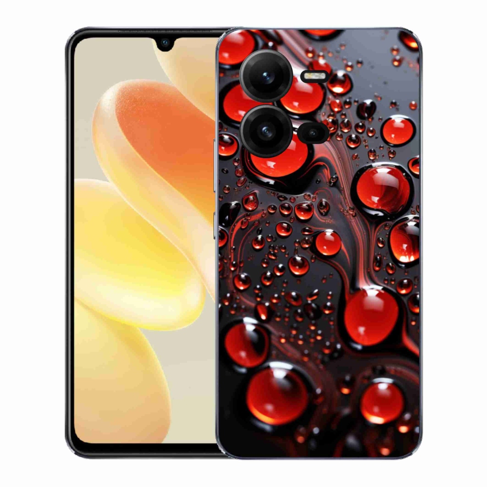 Gelový kryt mmCase na Vivo X80 Lite - červené kapky 2