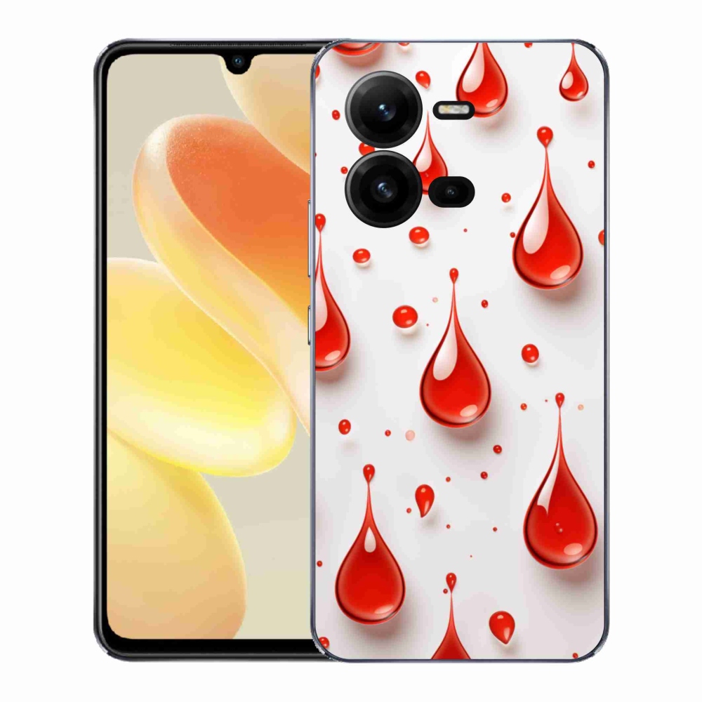 Gelový kryt mmCase na Vivo X80 Lite - červené kapky