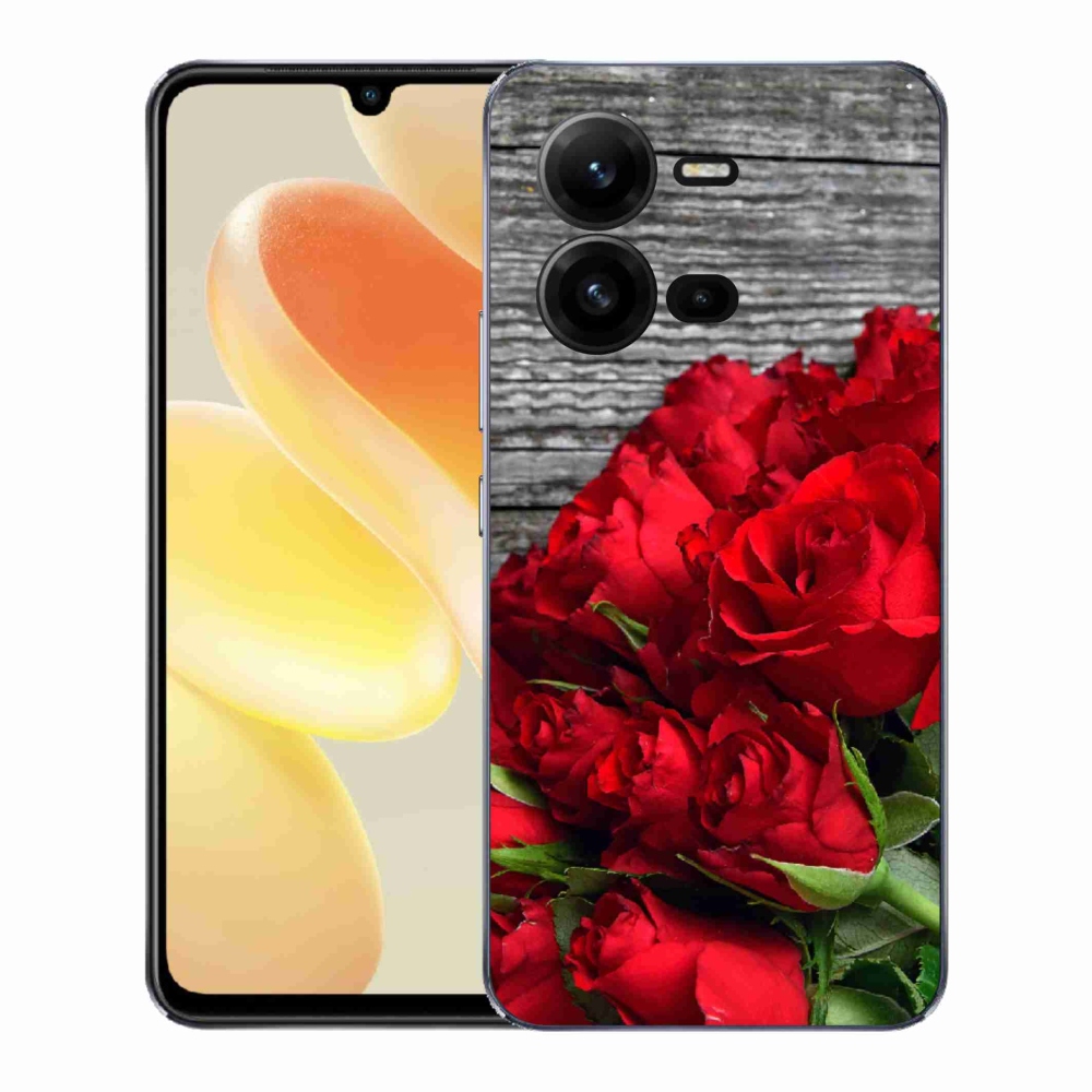 Gelový kryt mmCase na Vivo X80 Lite - červené růže