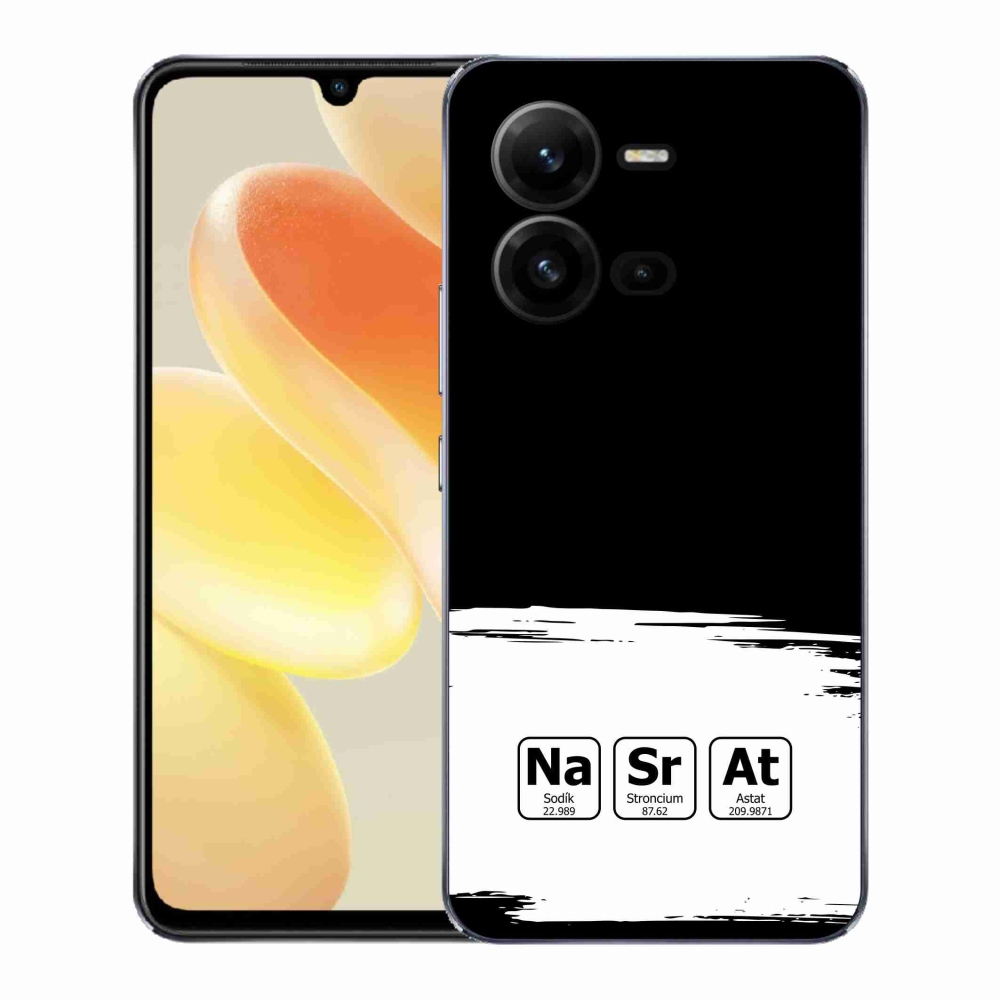 Gelový kryt mmCase na Vivo X80 Lite - chemické prvky bíločerné pozadí