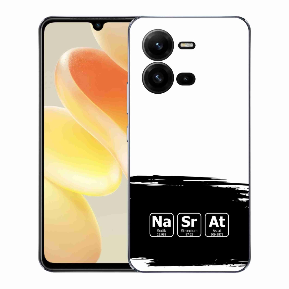 Gelový kryt mmCase na Vivo X80 Lite - chemické prvky černobílé pozadí