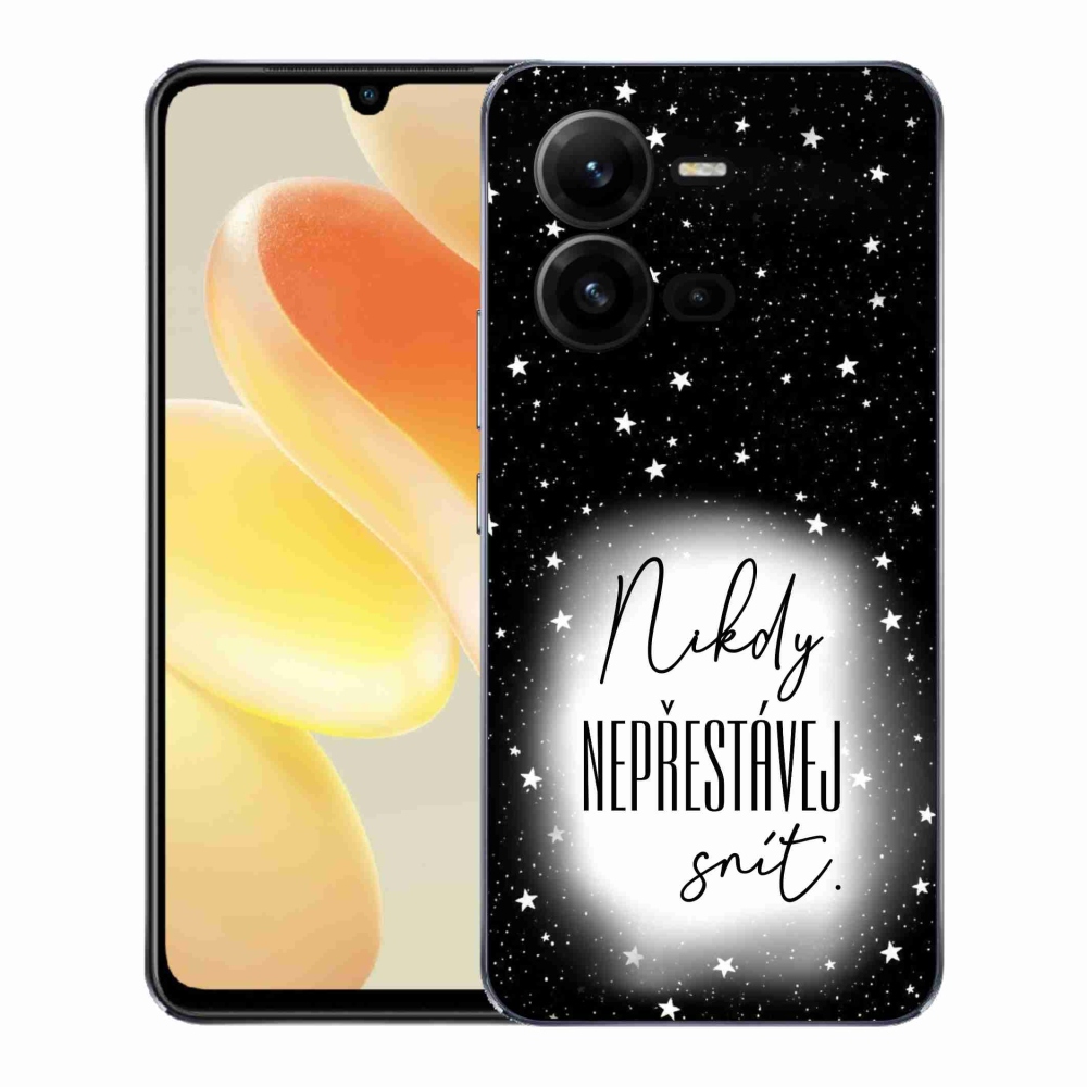 Gelový kryt mmCase na Vivo X80 Lite - citát 1 bíločerné pozadí