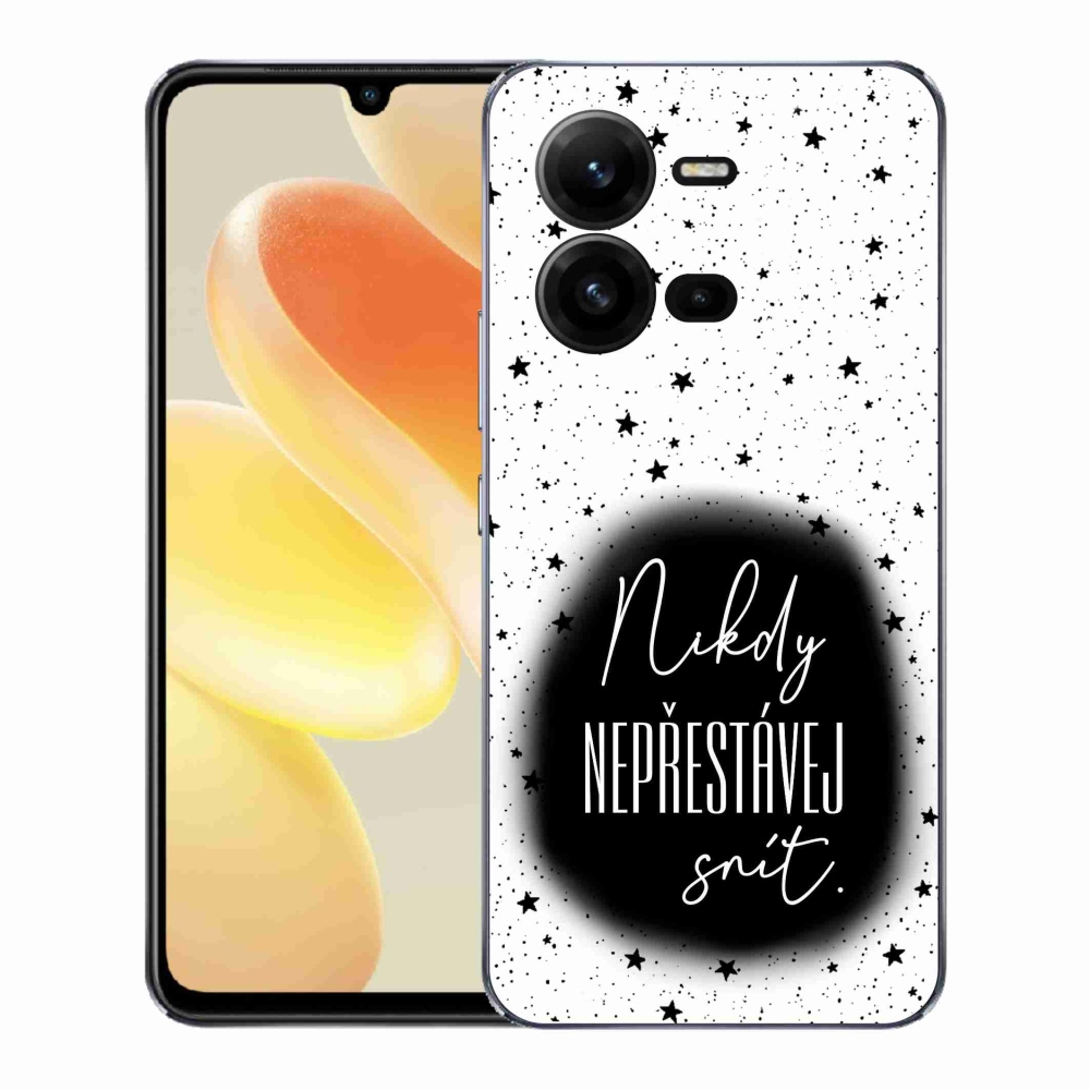 Gelový kryt mmCase na Vivo X80 Lite - citát 1 černobílé pozadí