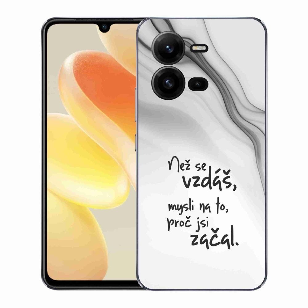 Gelový kryt mmCase na Vivo X80 Lite - citát 2 bílé pozadí